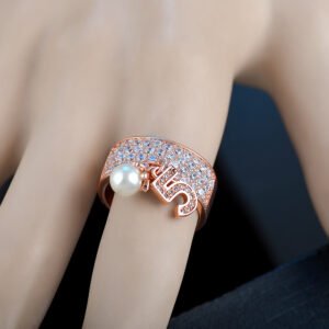 Zircon Number 5 Ring Fashion Elegant Lady Ring Rings