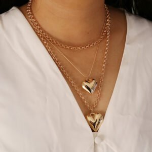 Vintage MultiLayer Heart Pendants Necklaces For Women Gold Geometric Punk Necklace New Design Wedding Jewelry Girlfriend Gifts Necklaces