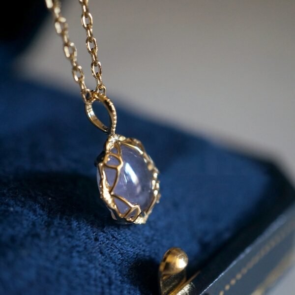 Natural Amethyst Pull Feldspar Inlaid With 925 Silver Gold Plated Chain Accessories 4