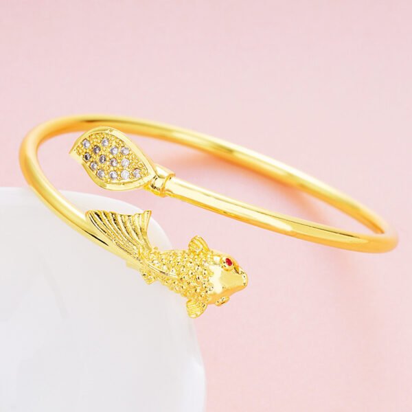Gold Color Copper Bracelets for Women Charm Opening Bracele Fashion  jewelry Necklaces 3