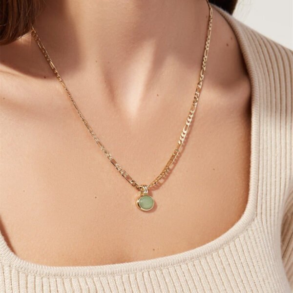Natural Stone Necklace Real Gold Simple Necklaces 3