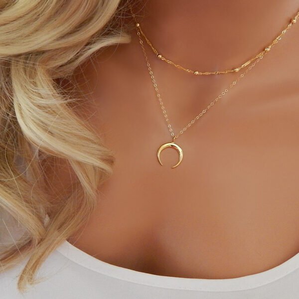 Bohemian Double Necklace Gold Plated Ladies Clavicle Necklace Necklaces 3