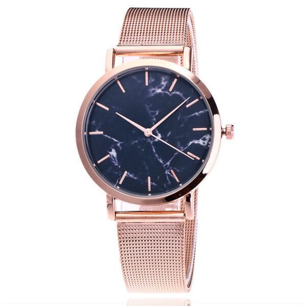 Vansvar fashion brand silver and gold mesh band creative marble wristwatch casual women quartz watches gift relogio feminino watches 10
