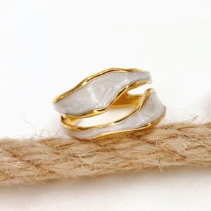 Ring Jurchen Gold Plating Ladies Fashion Temperament Enamel Rings