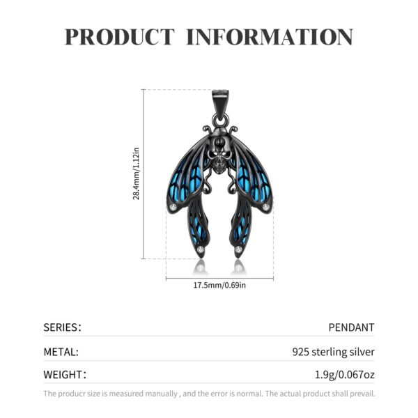 Original Design Blue Cicada Necklace S925 Sterling Silver Electroplated Black Gold Mixed With Dark Style Necklace Necklaces 5