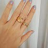 Stacked brass snake bone chain ring Rings 11