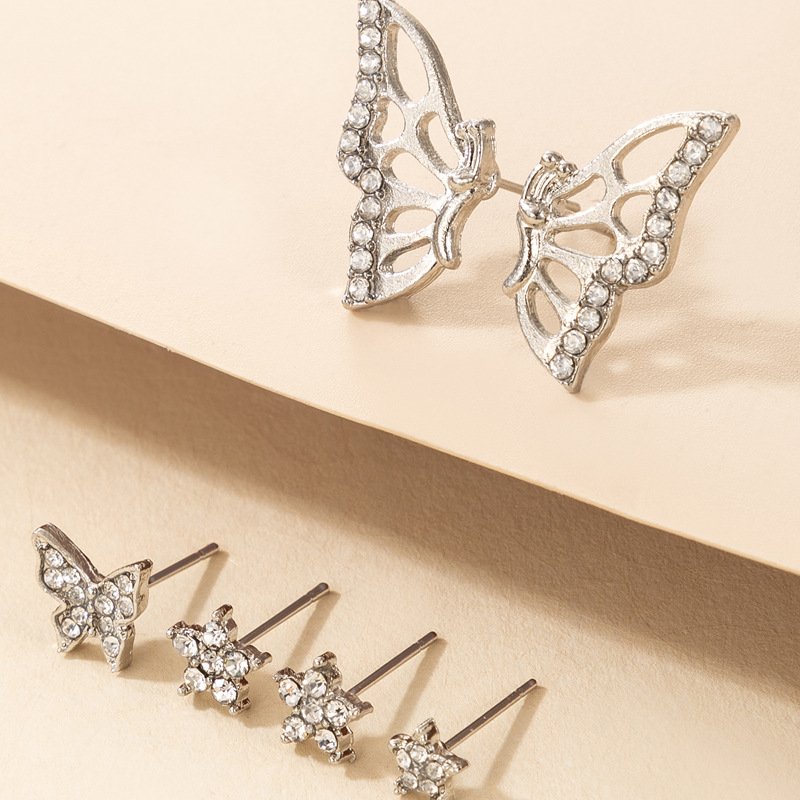Diamond-studded Beautiful Temperament Butterfly Personalized Silver Earrings Earrings 6 Diamond-studded Beautiful Temperament Butterfly Personalized Silver Earrings Earrings 6