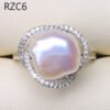 Platinum Moon Design Natural Baroque Pearl Ring Rings 19 Platinum Moon Design Natural Baroque Pearl Ring Rings 19