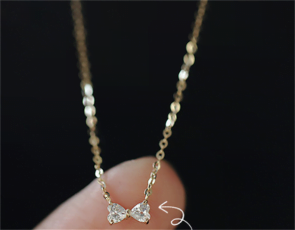 925 Sterling Silver Plated 14K Yellow Gold Heart Pendant Necklace Necklaces 5