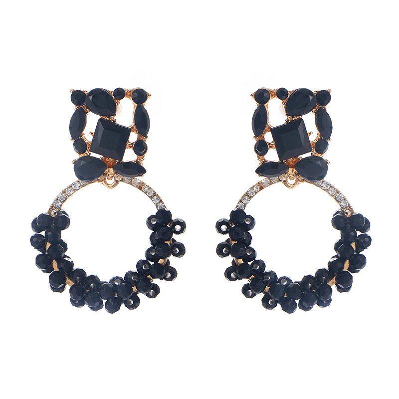 Fashion Earrings Retro Colored Diamond Exaggerated Round Earrings Earrings 4 Fashion Earrings Retro Colored Diamond Exaggerated Round Earrings Earrings 4