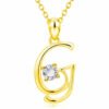 Fashion Gold Initial Letter Rhinestone Necklace Necklaces 19