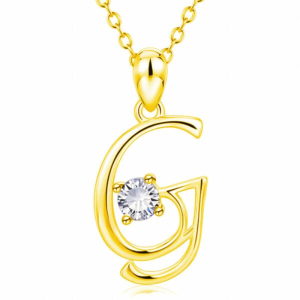 Fashion Gold Initial Letter Rhinestone Necklace Necklaces 9