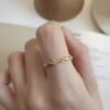 925 sterling silver gold plated  ring ring female food knuckle ring simple temperament tide Japan Korean girlfriends gift Rings 9