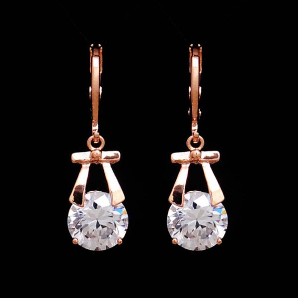 2021, Europe and America new jewelry, crystal earrings, jewelry set, Korean version of the bride necklace, gold-plated butterfly pendant Earrings 4