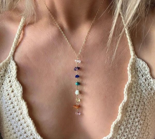 Foreign Trade Color Natural Crystal Gravel Handmade Winding Real Gold Plating Necklac Necklaces 6