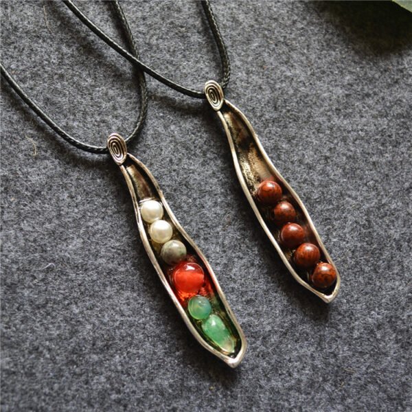Women’s Vintage Ethnic Antique Silver Distressed Pod Long Necklace Necklaces 6