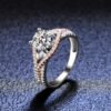 Mosan Diamond  Female Silver Ring Gold Exaggerated Two Colors Rings 8