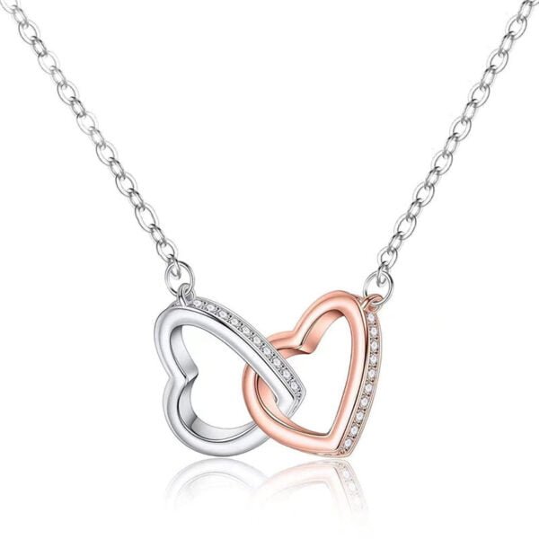 Cross-border Amazon Rose Gold Color Separation Double Ring Necklace Necklaces 8