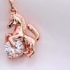 Horse and Crystal Pendant Necklace Gold Silver Rose Necklaces 9