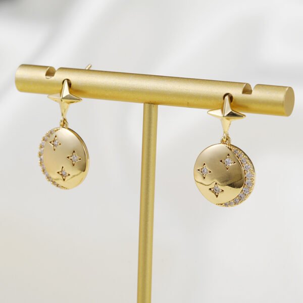 Round Planet Earrings 18K Gold Color Preserving Jewelry Earrings 5