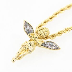 Angel gold powder wings necklace tide brand hip hop jewelry Necklaces