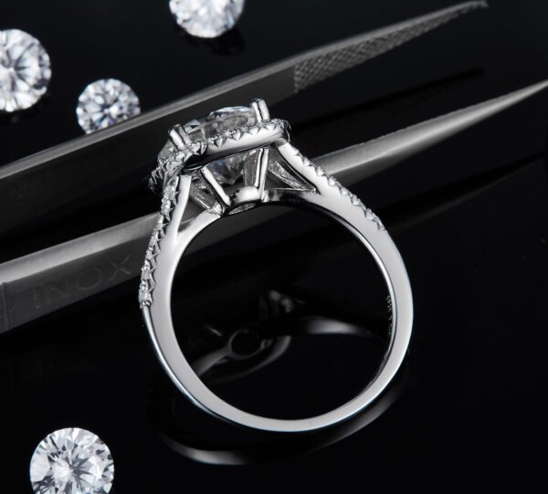 Silver Plated White Gold Moissanite Women’s Ring Rings 4