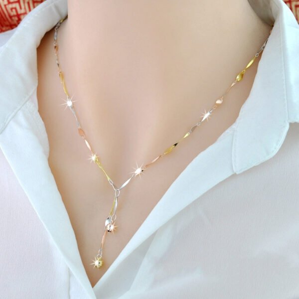 925 Sterling Silver 18K Color Gold Necklace Necklaces 10