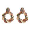Personality Inlaid Earrings Irregular Metal Earrings 15