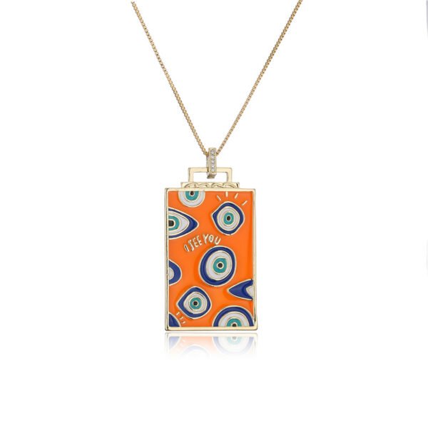 Pendant Drip Oil Devil Eye Element Necklace Sweater Chain Necklaces 12