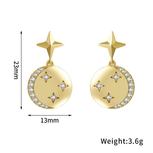 Round Planet Earrings 18K Gold Color Preserving Jewelry Earrings 4
