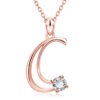 Rose Gold Rhinestone Letter Necklace For Women Girls Necklaces 15