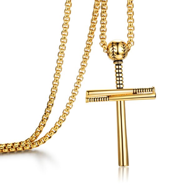 Baseball Necklace Creative Stainless Steel Cross Pendant Necklaces 5