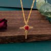 Fashion Rose Flower Cross Necklace Gold Crystal Infinity Anka Pendant Necklaces For Women Religious Jewelry Necklaces 12
