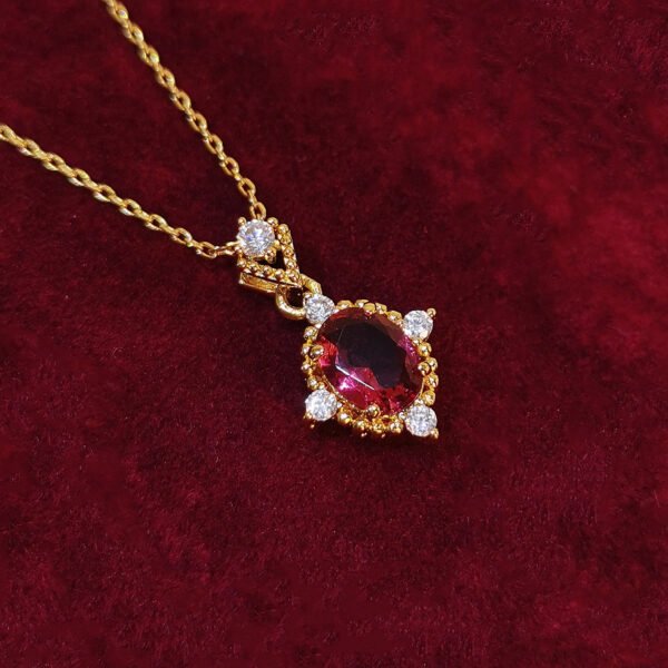 18K Gold Rouge Ruby Necklace Women’s Vintage Necklaces 5