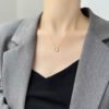 S925 Sterling Silver Twist U-shaped Semicircle Necklace Geometry Necklaces 10