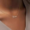 Gold Color Letter Love Lady Collarbone Necklaces 12