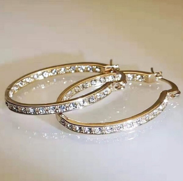 European And American Fashion Jewelry Popular Rhinestone-encrusted Ear Studs Ear Clip Earrings 11