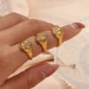 European And American Popular Vintage Pattern Carved Ring Rings 14