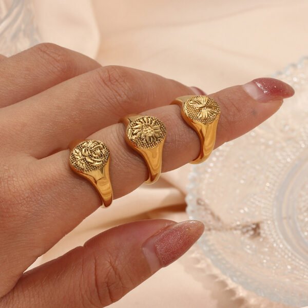 European And American Popular Vintage Pattern Carved Ring Rings 7