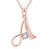 Rose Gold Rhinestone Letter Necklace For Women Girls Necklaces 13