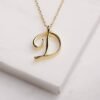 Gold 26 Old English Initial Letter Necklaces For Women Necklaces 14