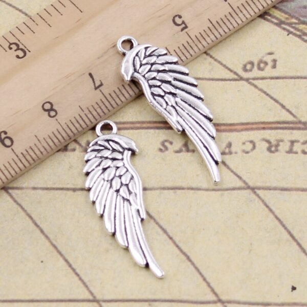 Antique Silver Double-sided Wings Small Pendant Jewelry Accessories Necklaces 6