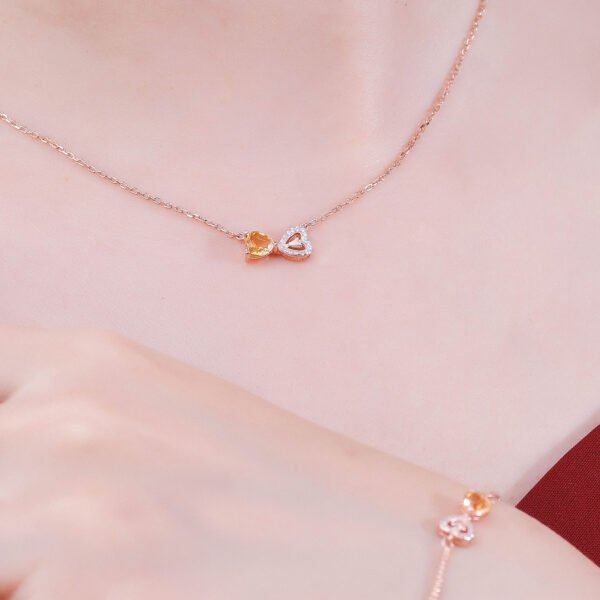 K Rose Gold Natural Citrine Necklace Necklaces 7