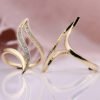 Fashion Exaggerated Curve Rose Gold Women Ring Rings 10