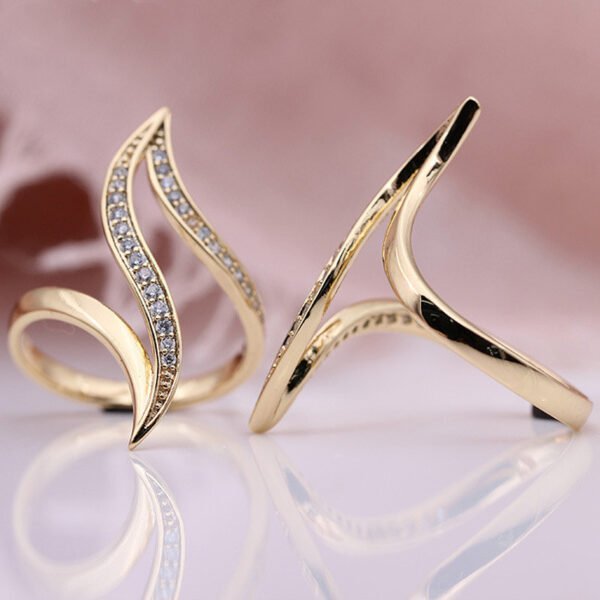 Fashion Exaggerated Curve Rose Gold Women Ring Rings 5