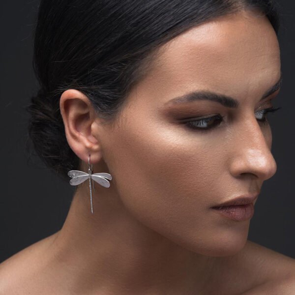 Vintage 3D Gold Dragonfly Statement Earrings For Women Minimalist Jewelry Earrings 6