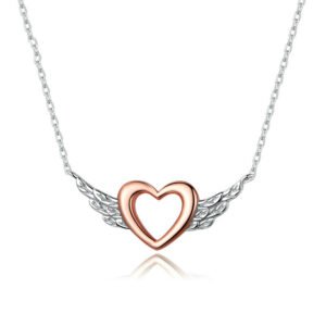 Silver Charm Original Love Wings Rose Gold Plated Necklace Ins Creative Niche Design Sense Clavicle Chain Necklaces