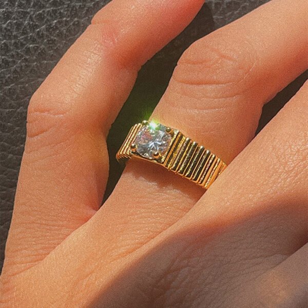 Titanium Steel Ring 18K Gold Plated Rings 6
