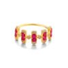 Red Corundum Square Ring Female Christmas 8