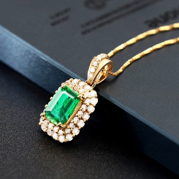 Plated 18k Yellow Gold Color Fashion Emerald Gemstone Simulation Accessories 3